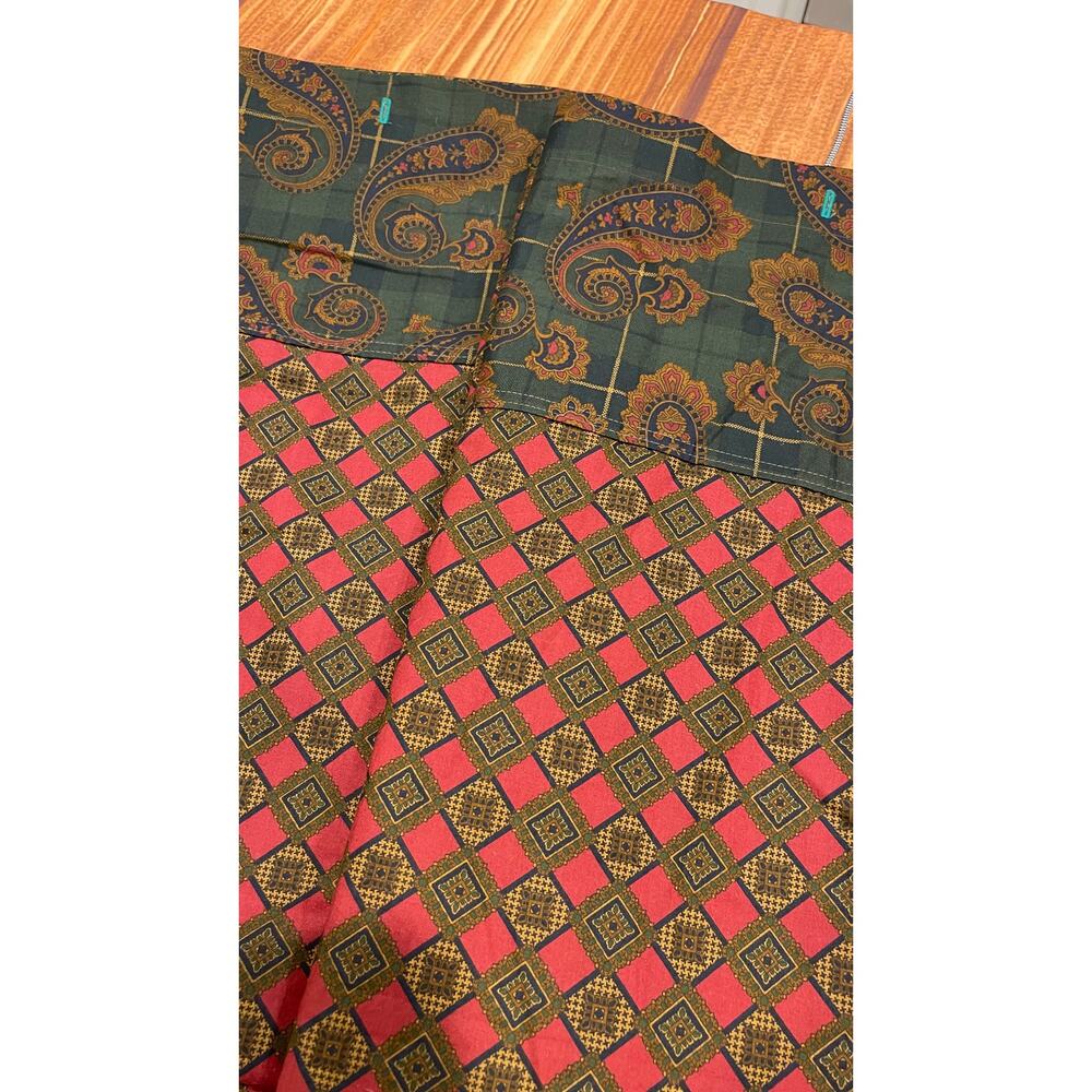 Tommy Hilfiger Brown Paisley Italy 100% Cotton Two Curtains 72" x 72"